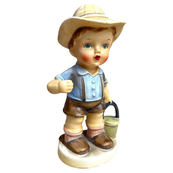 Arnart 3008H The Fishing Boy Figurine 5.5" Vintage Ceramic Home Decor - Picture 6 of 7